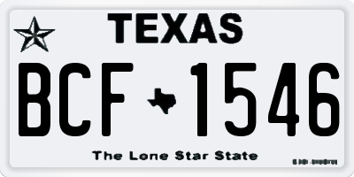TX license plate BCF1546