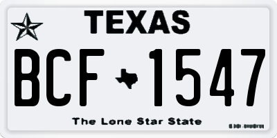 TX license plate BCF1547