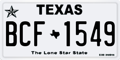 TX license plate BCF1549