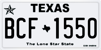 TX license plate BCF1550