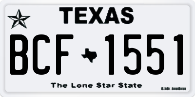 TX license plate BCF1551