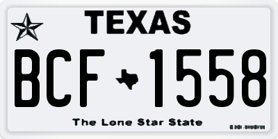 TX license plate BCF1558