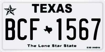 TX license plate BCF1567