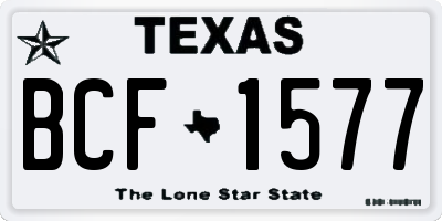 TX license plate BCF1577