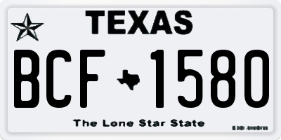 TX license plate BCF1580