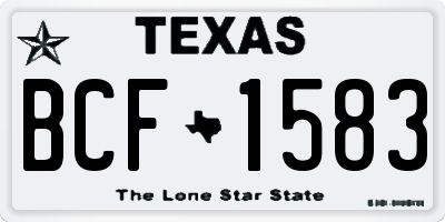 TX license plate BCF1583