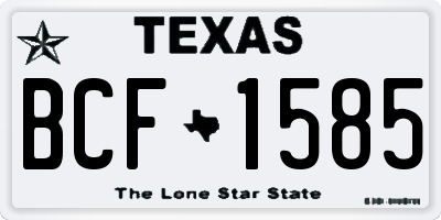 TX license plate BCF1585