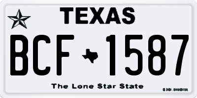 TX license plate BCF1587
