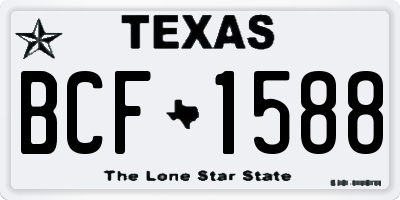 TX license plate BCF1588