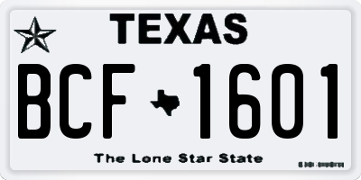 TX license plate BCF1601