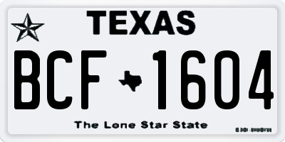 TX license plate BCF1604