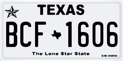 TX license plate BCF1606