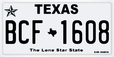 TX license plate BCF1608