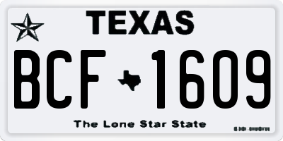 TX license plate BCF1609