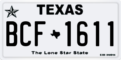 TX license plate BCF1611