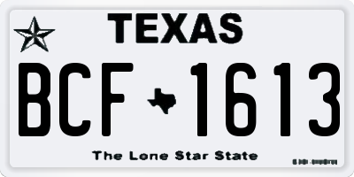 TX license plate BCF1613