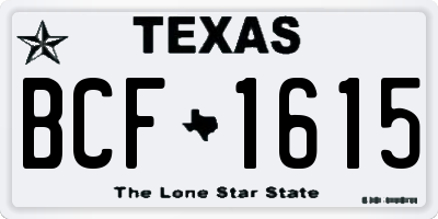 TX license plate BCF1615