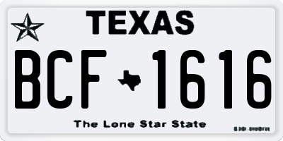 TX license plate BCF1616