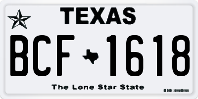 TX license plate BCF1618