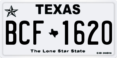 TX license plate BCF1620