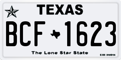 TX license plate BCF1623