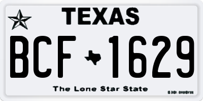 TX license plate BCF1629