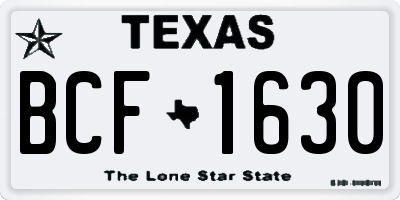 TX license plate BCF1630