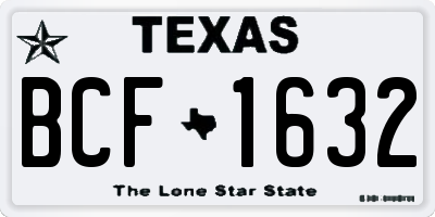 TX license plate BCF1632