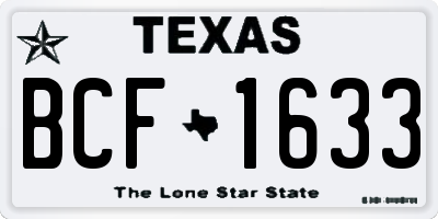 TX license plate BCF1633