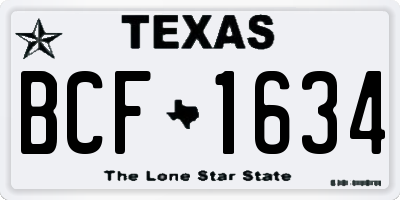TX license plate BCF1634