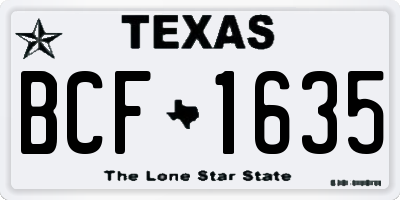 TX license plate BCF1635
