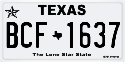 TX license plate BCF1637