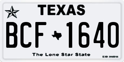 TX license plate BCF1640