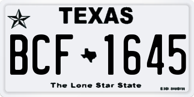 TX license plate BCF1645