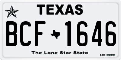 TX license plate BCF1646