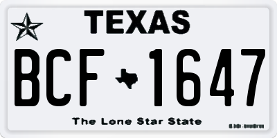 TX license plate BCF1647