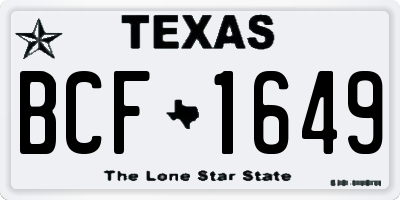 TX license plate BCF1649