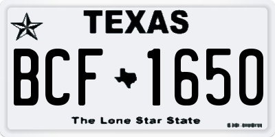 TX license plate BCF1650