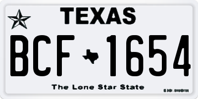 TX license plate BCF1654