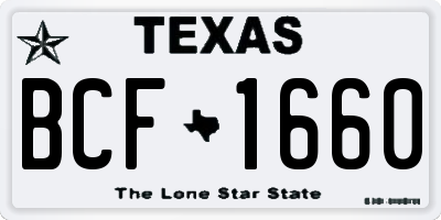 TX license plate BCF1660