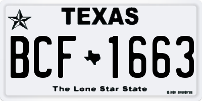TX license plate BCF1663