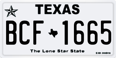 TX license plate BCF1665