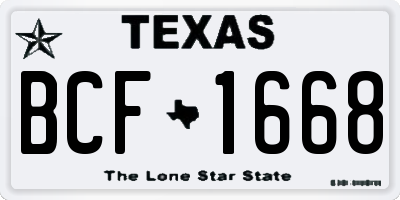 TX license plate BCF1668