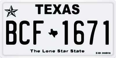 TX license plate BCF1671