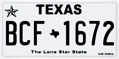 TX license plate BCF1672