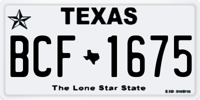 TX license plate BCF1675