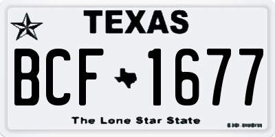 TX license plate BCF1677