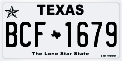TX license plate BCF1679