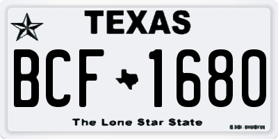 TX license plate BCF1680