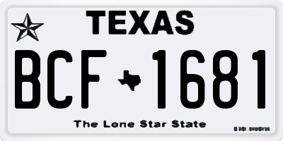 TX license plate BCF1681